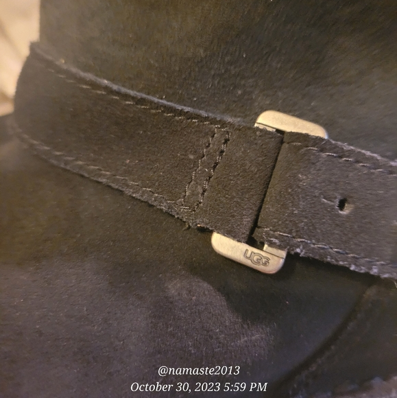 UGG Women's Syden Black Suede Sheepskin Cuffable Boots 1120702  Sz 9M NWT #609 - Picture 11 of 15